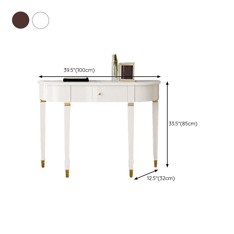 Mid-Century Modern Wood Console Table Half Moon Console Sofa Table for Hall