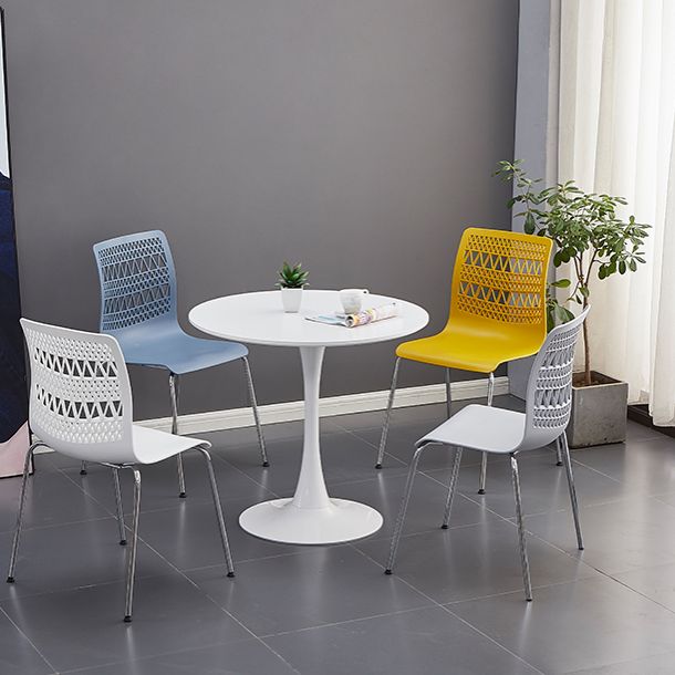 Sillas sin brazos apilables de estilo moderno, silla lateral con respaldo sólido