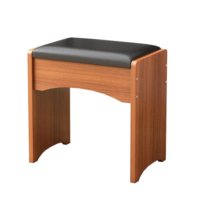 Mid-Century Modern Ottoman Rectangle Genuine Leather Pure Color Water Resistant Ottoman