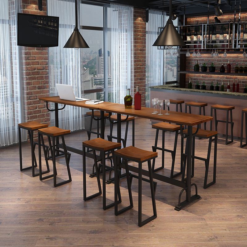 Glam 1/2/5/7 Pieces Counter Height Set Rectangle Trestle Bar Stool and Table Set