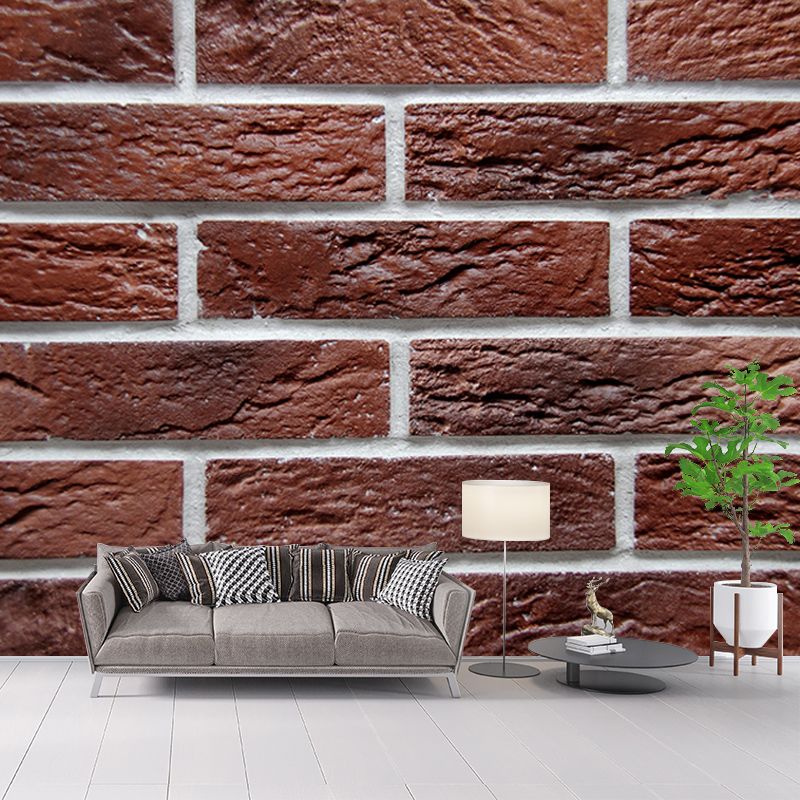 Industrial Style Moisture Resistant Brick Wall Mural Wallpaper for Sitting Room