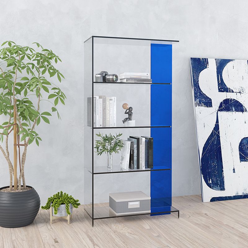 Contemporary Open Back Vertical Bookshelf Geometric Acrylic Bookshelf