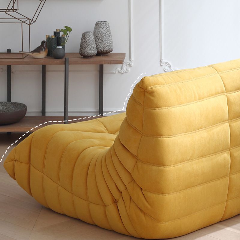 40" Wide Contemporary Sofa Leather Tufted Armless Stationary Seating