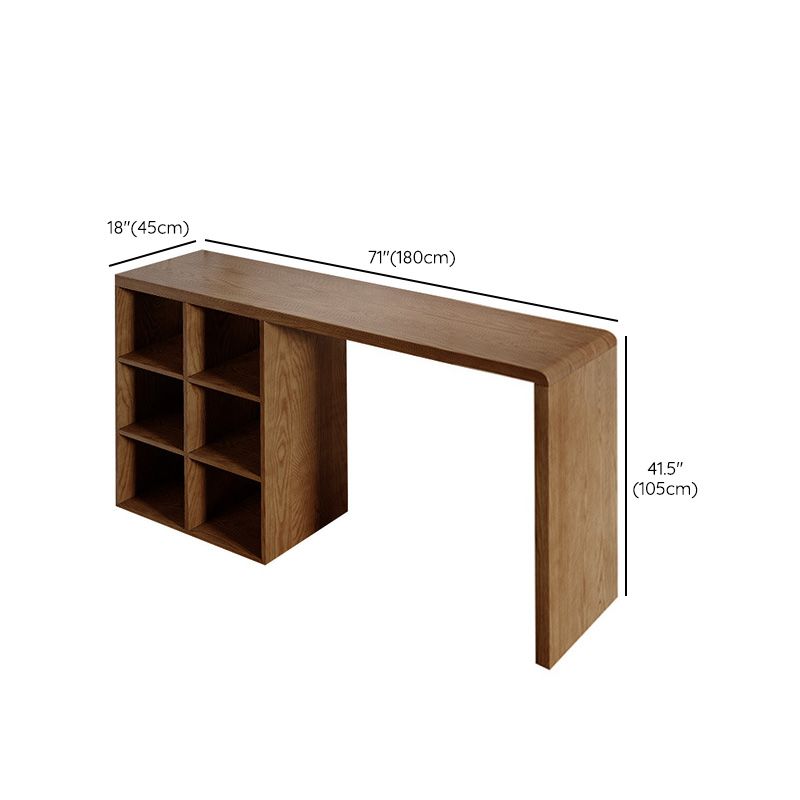 Modern Style Bar Table Pine Solid Wood Double pedestal Bar Dining Table with Storage