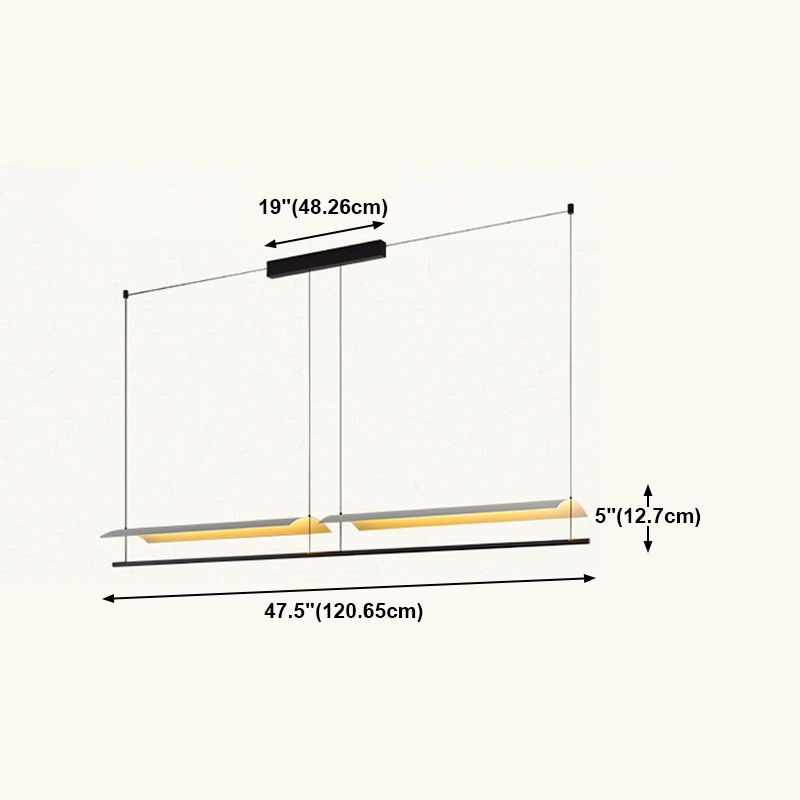 Retrase Black Island Light Modern Metal Led Island Colgante para sala de estar