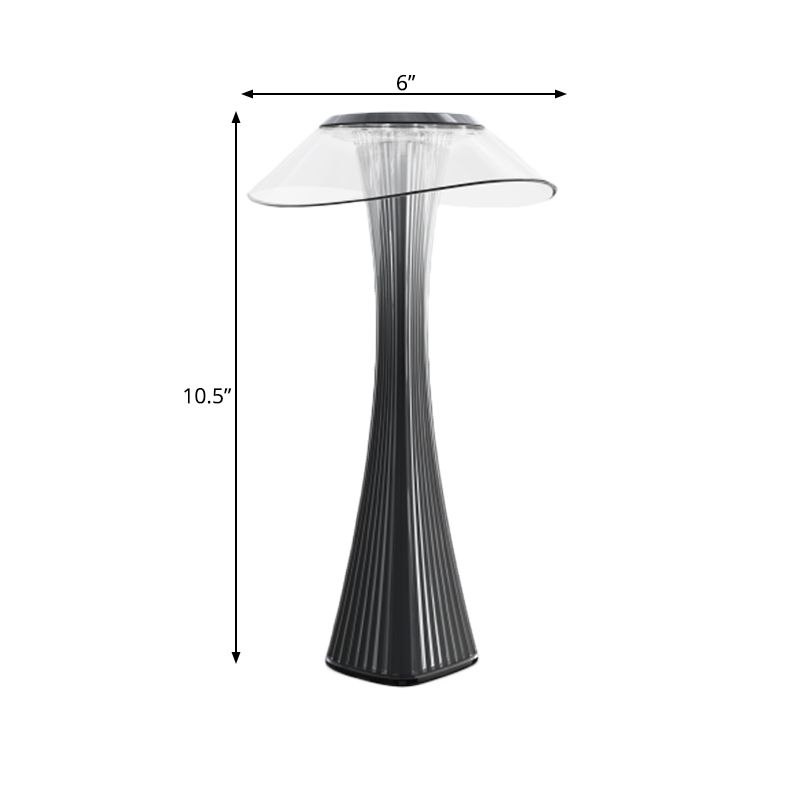 Pequeña iluminación de escritorio de cintura bonita lámpara de mesa gris acrílica contemporánea