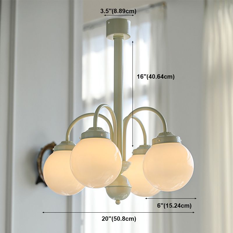 Luci a soffitto a sospensione di crema nordica Global Glass Cionsent lampadario per soggiorno