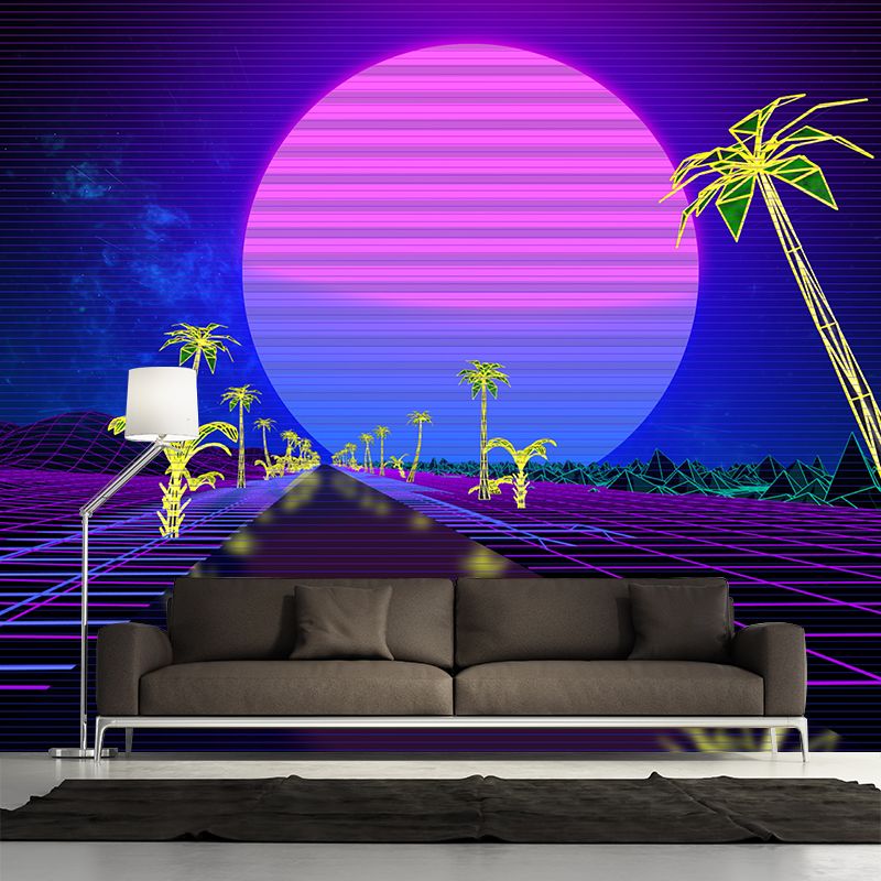 Illustration Environment Friendly Mural Wallpaper Cyberpunk Style Bedroom Wall Mural