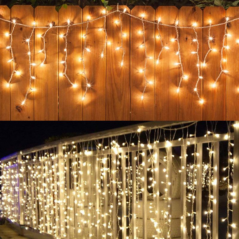 Nordic Icicles Curtain String Lights Plastic Outdoor LED Solar Christmas Light
