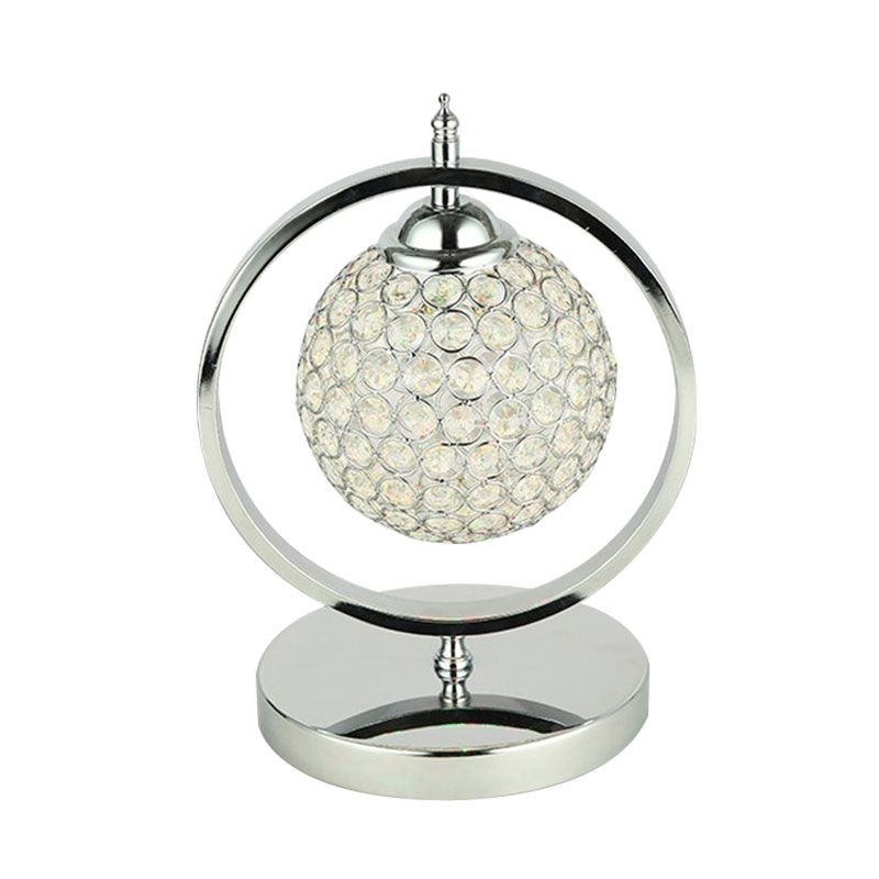 Chrome Global Night Table Lamp Minimalist Hand-Cut Crystal LED Study Room Table Light