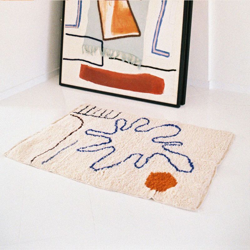 Tapis ethnique occasionnel du tapis à motifs tribaux multicolores tapis de tapis antidérapant