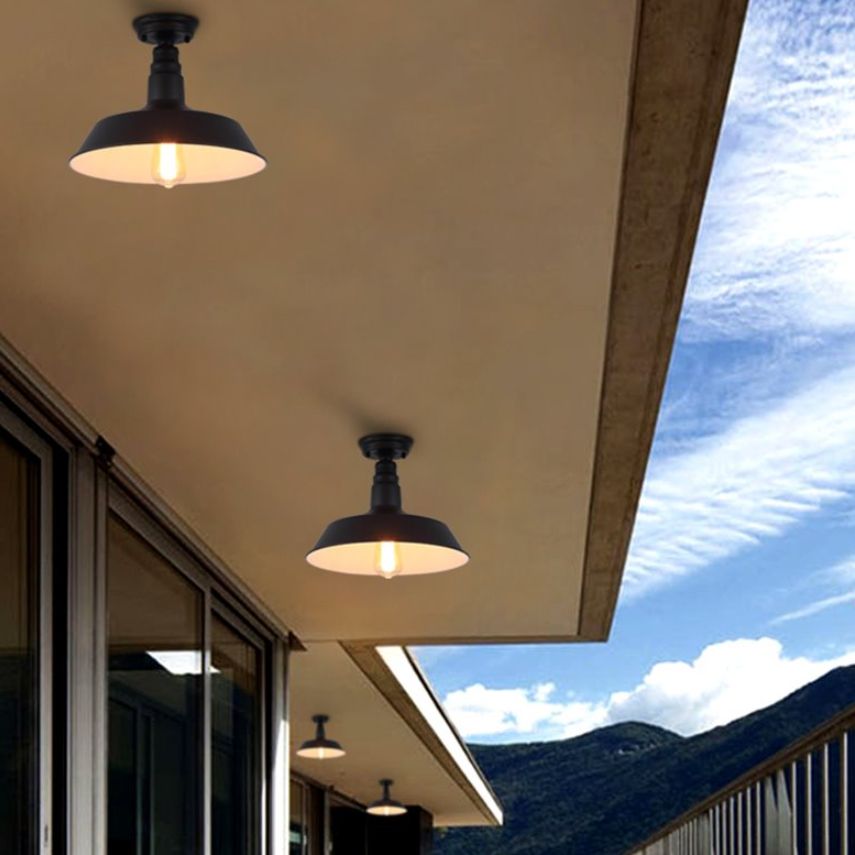 Lampada semi-floscio in metallo semi-flush ombreggiata in stile semi-filo