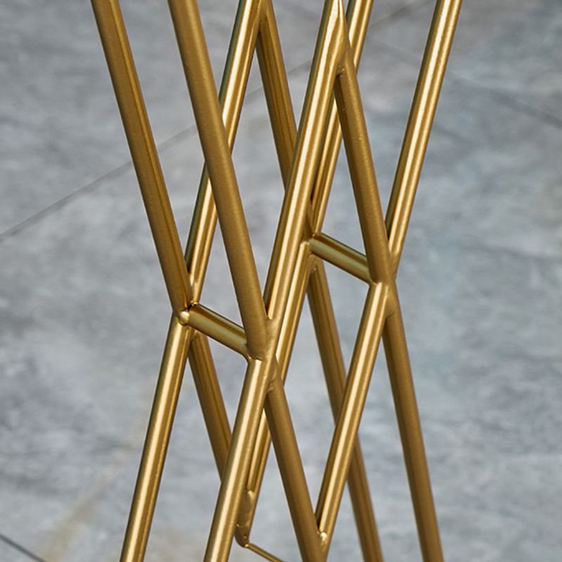 Glam Bar-height Table Black Solid Wood Top Bistro Pub Table with Gold Base