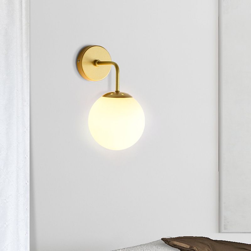 Industrial Style Ball Shape Wall Sconce Glass 1 Light Sconces for Dining Room