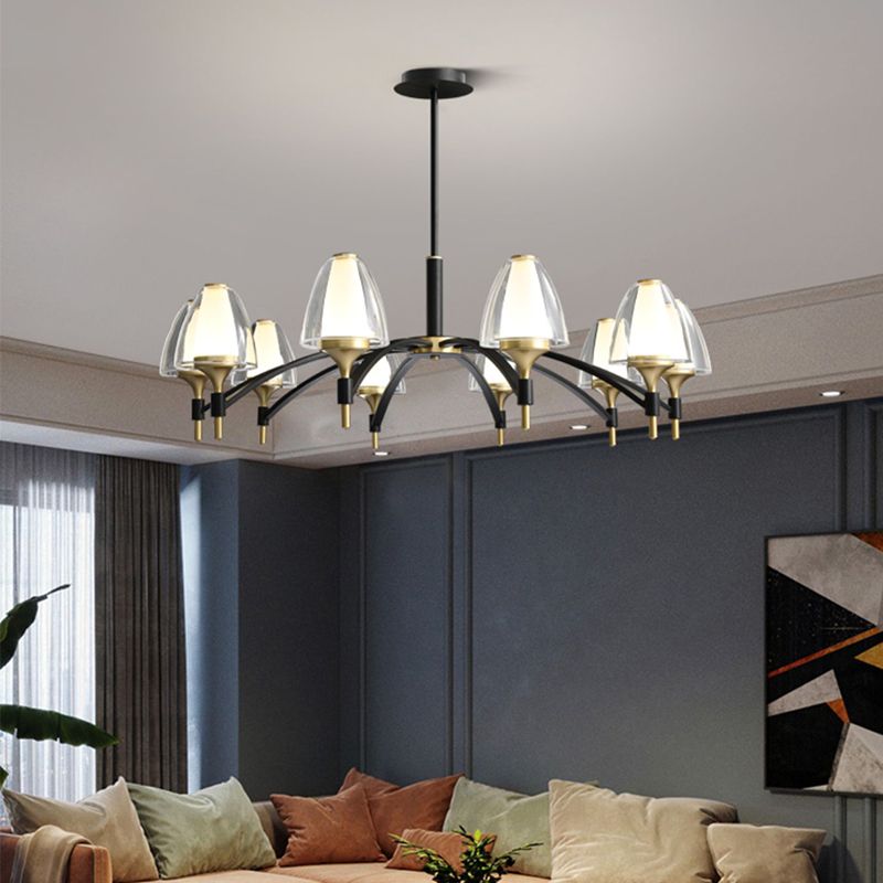 Schwarz Aluminium Anhänger Lichter Minimalismus Decke Anhänger Licht für Wohnzimmer