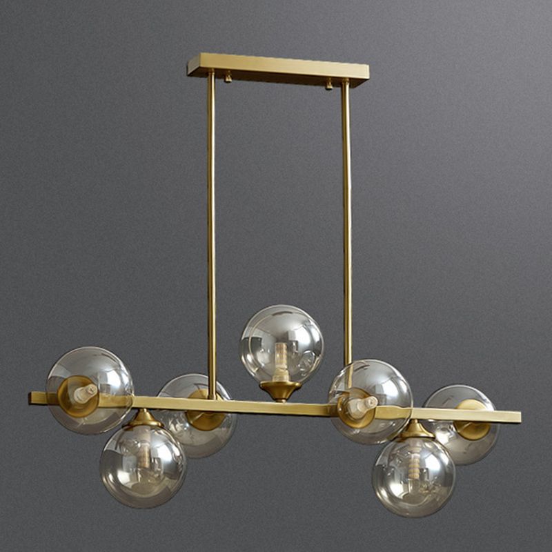 Spherical Shape Island Pendant Modern Style Glass Multi Lights Island Lighting for Bedroom