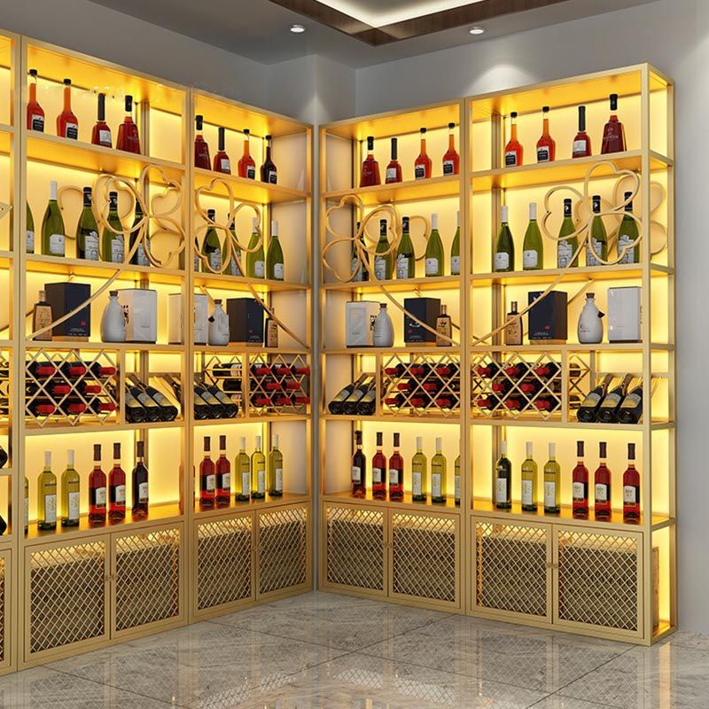 Gold Metal Wine Rack Bottle Freestanding with Shelf Wine Bottle Rack