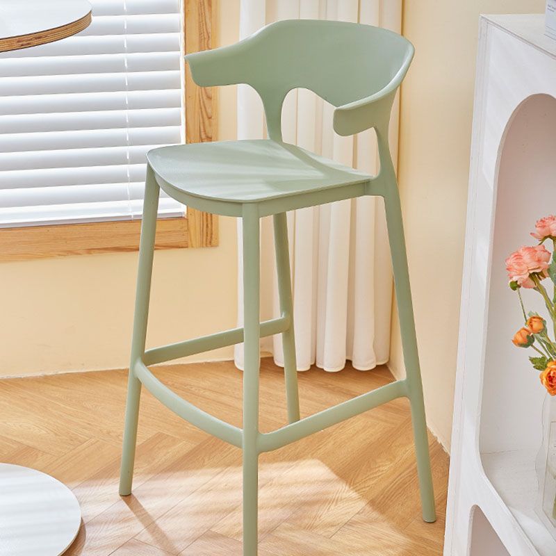 Scandinavian Matte Finish Plastic Barstool Armed Milk Tea Shop Stool