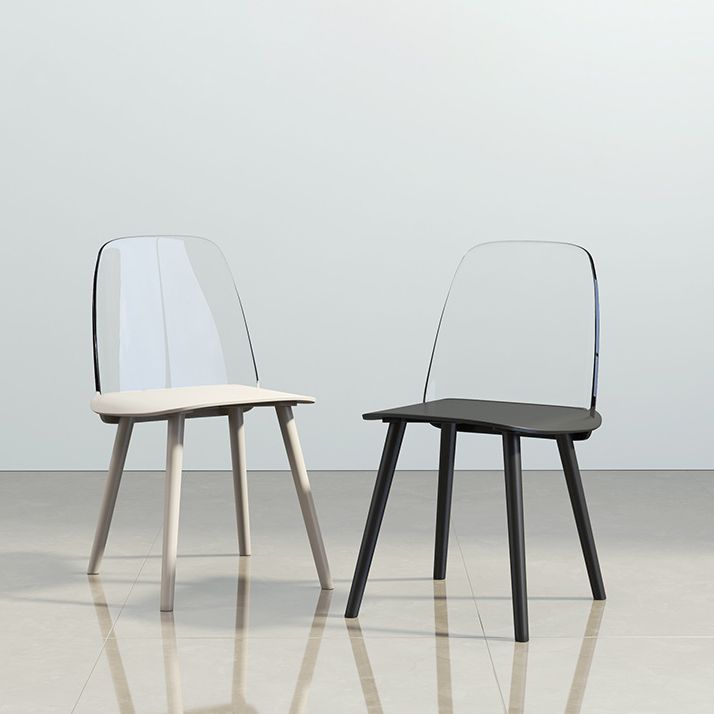 Glam Style Side Chair Plastic Indoor Dining Chair (Set of 2)