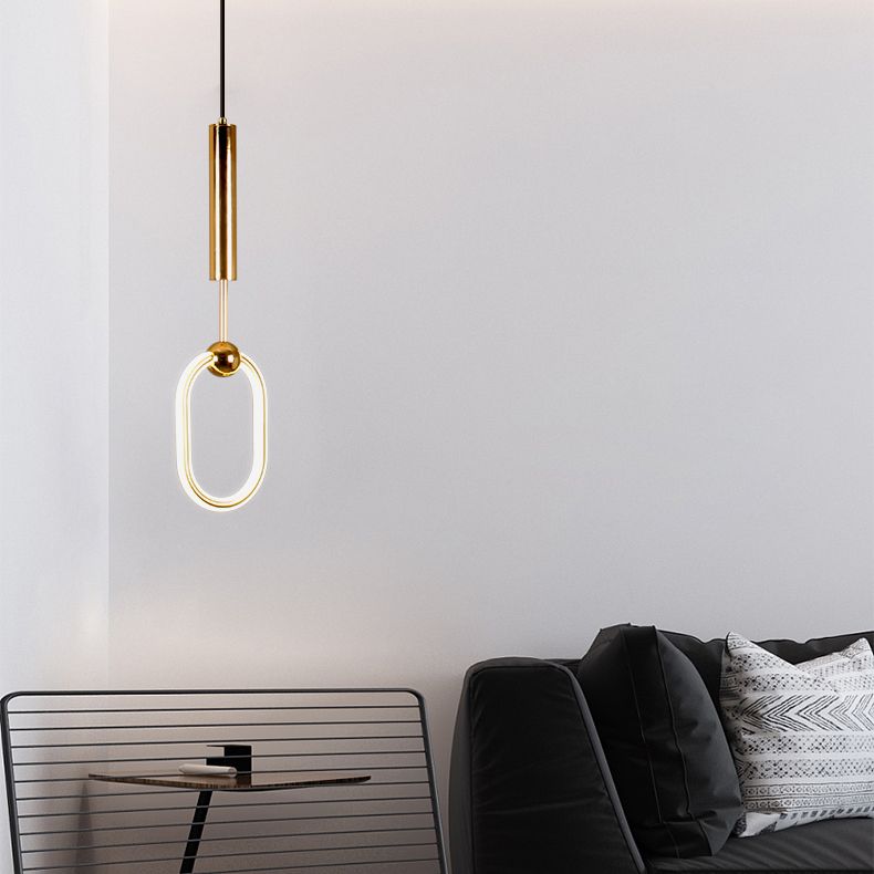 Zeitgenössische Metallhängnisbeleuchtung 1 Leuchtanhänger Beleuchtung in Gold