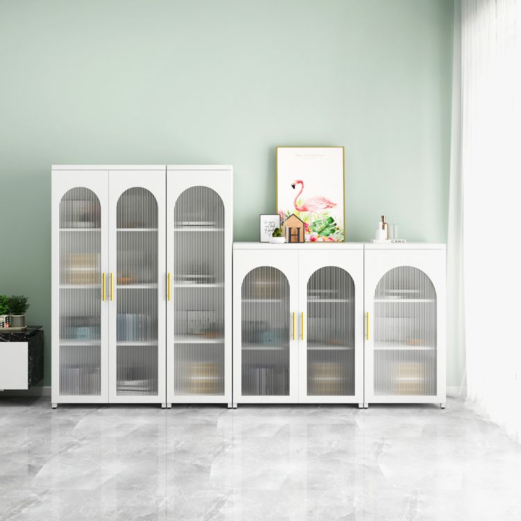 Modern Steel Bookcase, Glass Door Closed Back Bookshelf for Any Room