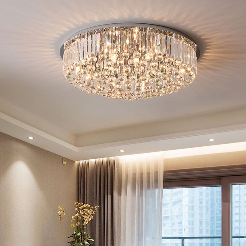 Ultra-Contemporary Flush Mount Lamp Crystal Ceiling Lighting for Bedroom