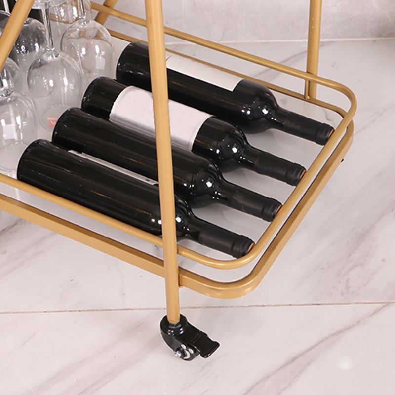 Modern 31.1"H Rolling Prep Table Metal Prep Table with Open Storage