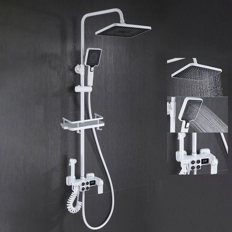 Arm Shower Faucet Wall Mounted Shower Metal Shower System with Slide Bar