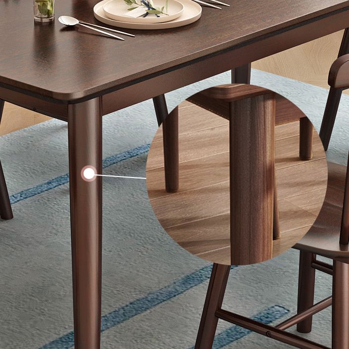Minimalist Style Dining Table with Fixed Solid Wood Dining Table and Chairs for Home Use