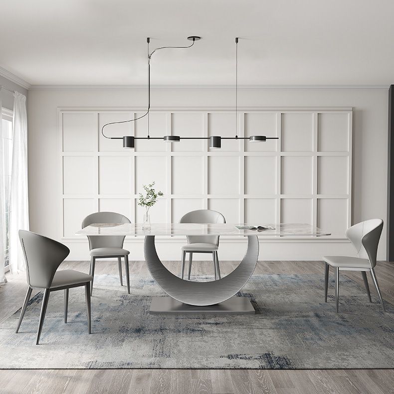 1/3/4/5/7/8 Pieces Dining Chairs Set  Dining Table Set with Sintered Stone Top