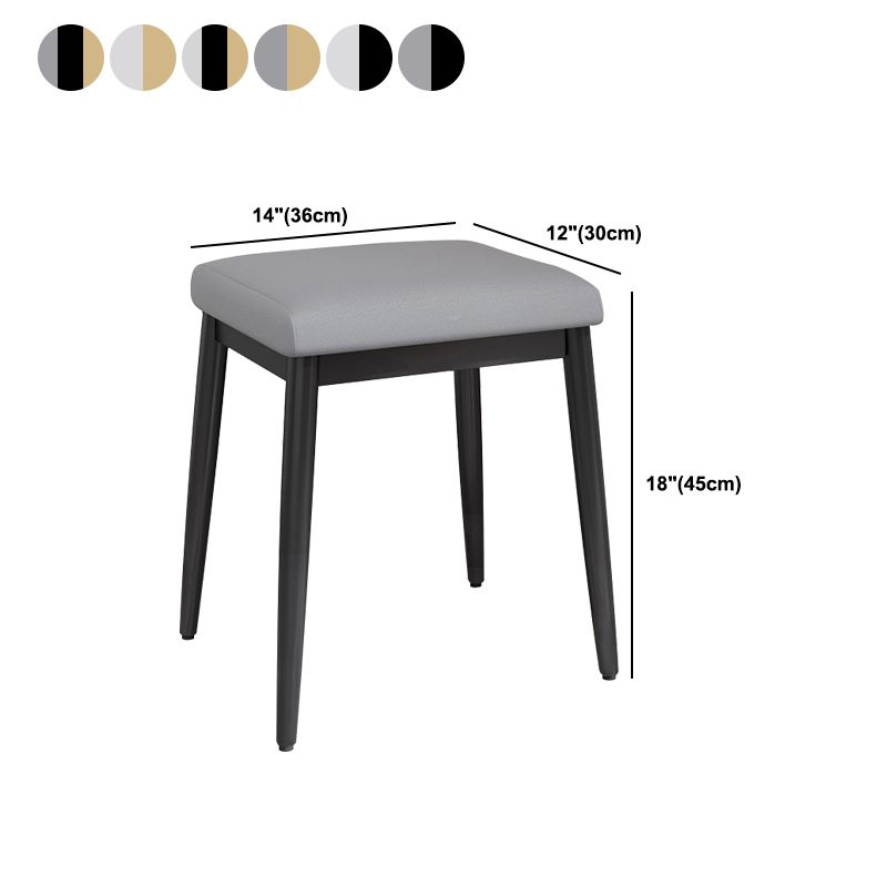 Stylish Pouf Ottoman Solid Color Water Resistant Rectangle Footstool Ottoman