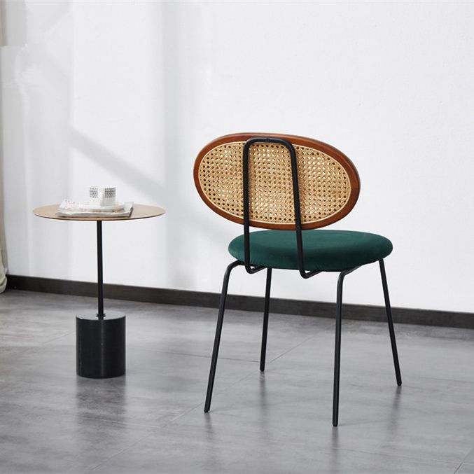 Nordic Style Armless Metal Dining Chairs Open Back Dining Side Chair for Home Use