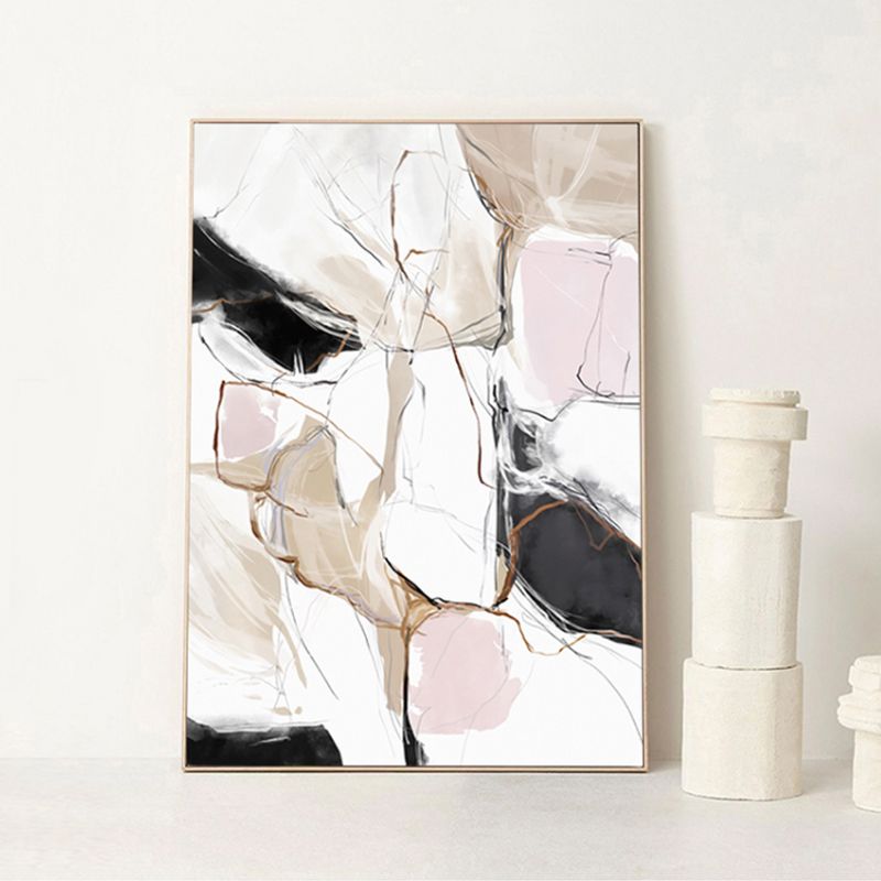 Novel Abstract Pattern Canvas Art for Living Room in White, Multiple Sizes Available