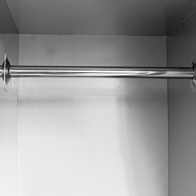 Silver Storage Cabinet with Hinged Doors Contemporary Steel Indoor Cabinet