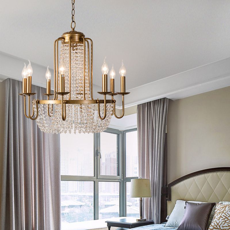 American Style Metal Chandelier Light Fixtures Multi-Head Suspension Pendant Lamps