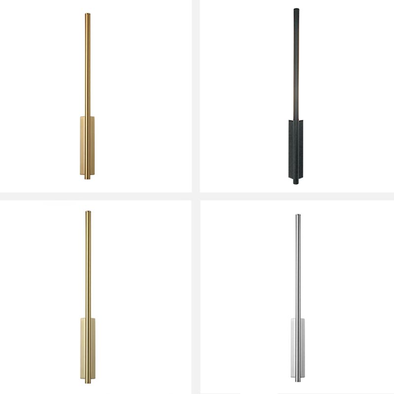 Sconce da parete lineare a 1 luce moderna illuminazione da parete in stile semplice in oro e cromo nero e ottone