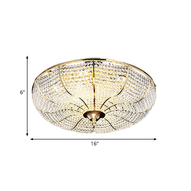 LED kralen flush mount lamp eenvoudige stijl goud afwerking kristal plafond gemonteerd armatuur voor woonkamer
