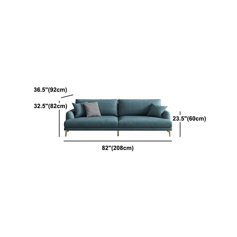Contemporary Faux Leather Recessed Arm Furniture Sectionals in Green