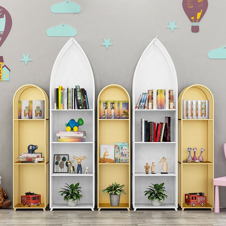 Modern Style Bookcase Closed Back Metal Vertical Bookshelf for Home