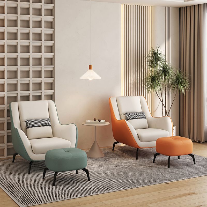 Mid-Century Modern Accent Chair Cushion Back Basic Four Legs Arms Included Armchair