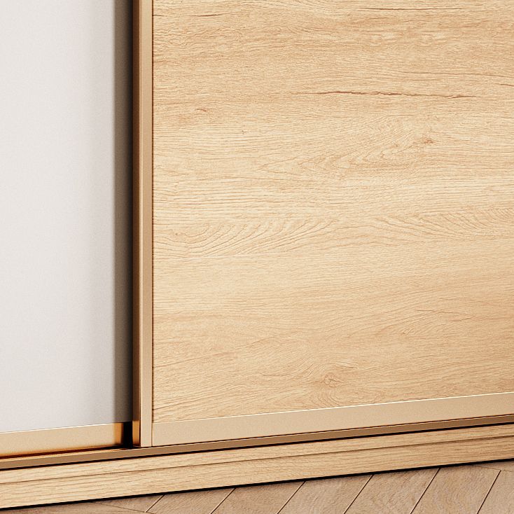 Sliding Engineered Wood Wardrobe Cabinet with Drawer Modern Wardrobe Closet