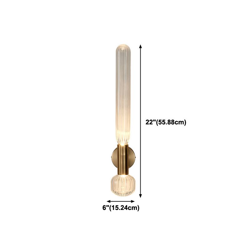 1 Light Cylinder Wall Lighting Fixtures Modern Style Glass Wall Mounted Lamps