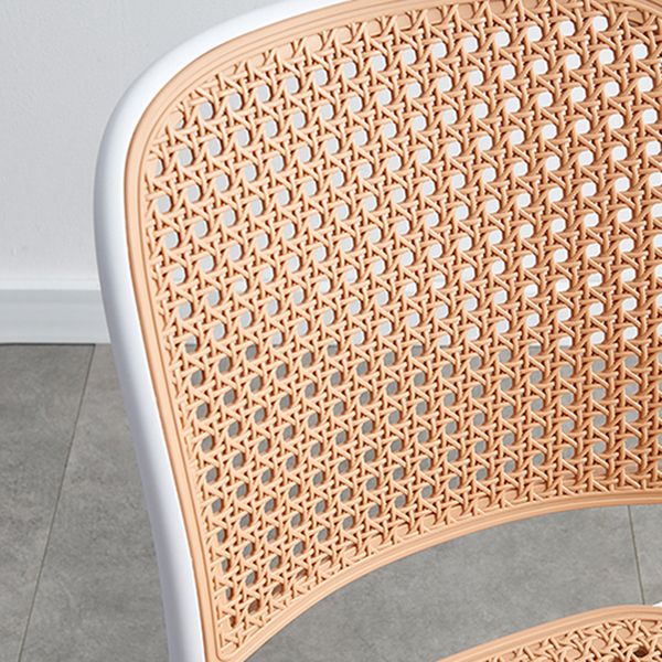 Tropical Style Wicker Dining Chairs Open Back Dining Side Chair for Kitchen