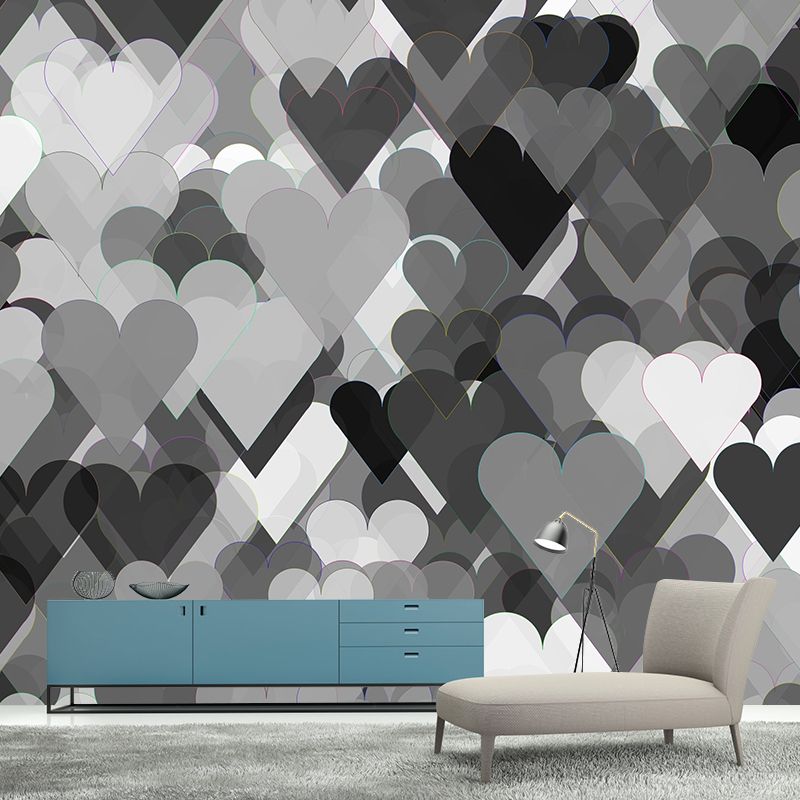 Heart Pattern Mural Wallpaper Christmas Illustration Indoor Wall Mural