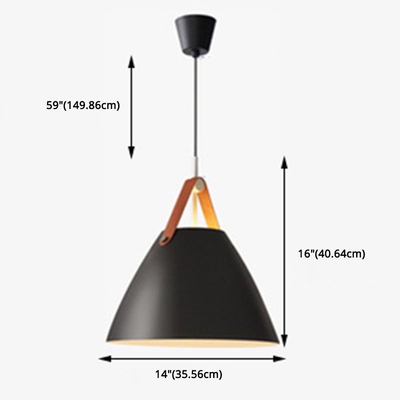 Apparecchio conico a ciondolo a ciondolo lampada a sospensione in metallo minimalista per sala da pranzo