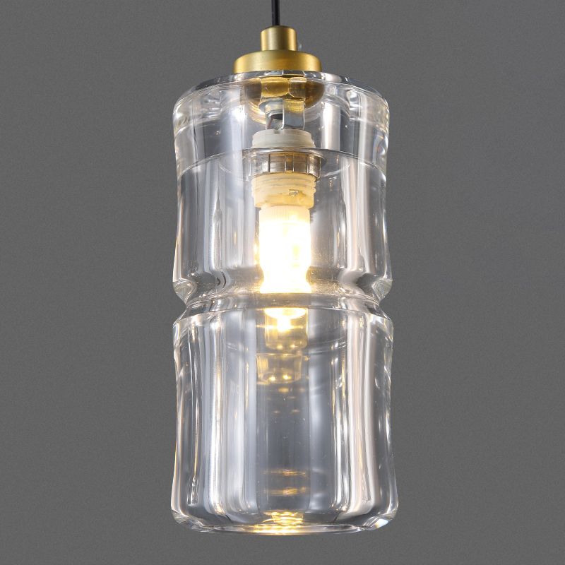 Accesorios de iluminación de la isla de cilindro iluminación de isla de cocina contemporánea con sombra de cristal