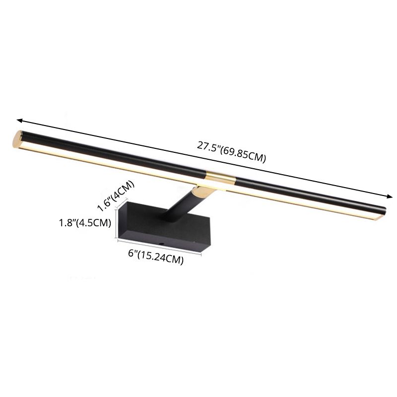 Elongated Vanity Light Fixtures Modern Simplicity Metallic Wall Mount Lamp for Bathroom