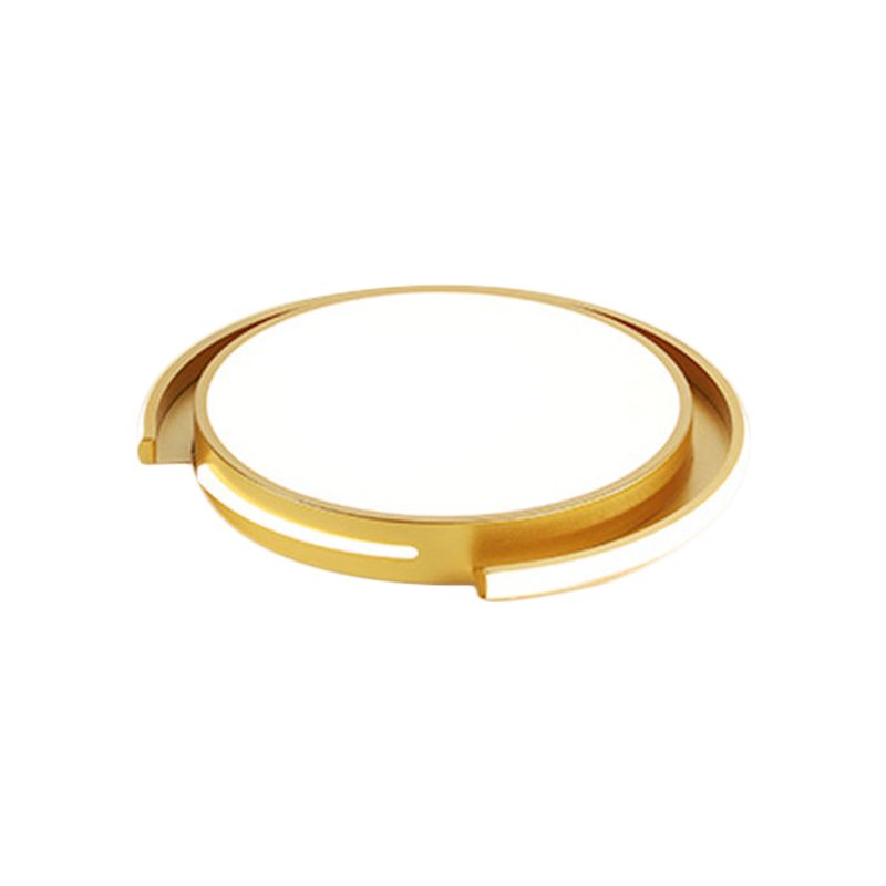 Plafonnier LED rond doré en métal de Style nordique, luminaire de plafond pour chambre à coucher, lumière chaude/blanche