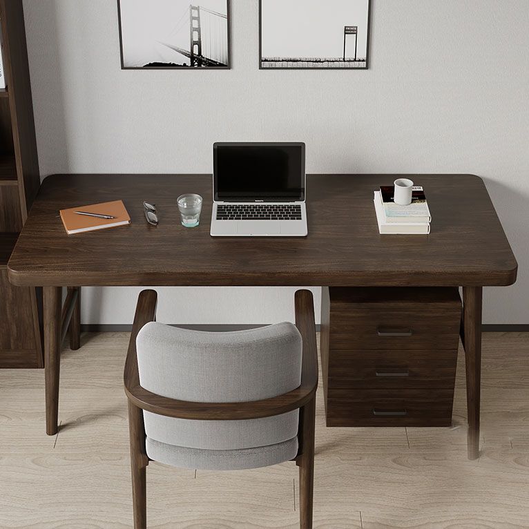 Pine Solid Wood Writing Desk Contemporary Style Rectangular Office Desk