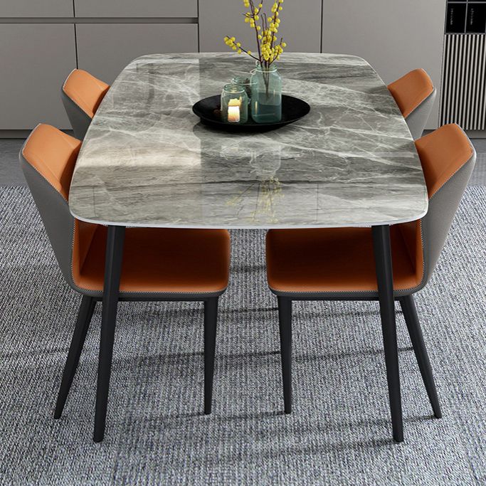 Home Sintered Stone Kitchen Table Industrial Rectangle Fixed Dining Desk